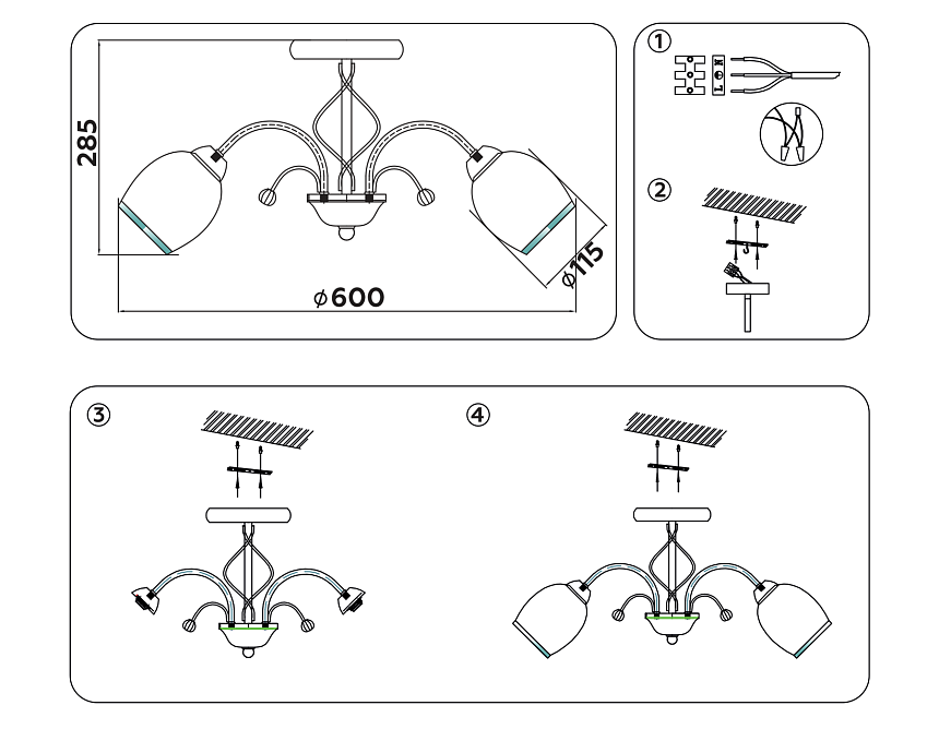 TR3188/5 CH/CL/FR хром/прозрачный/белый матовый E27/5 max 40W D600*285